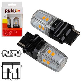 Лампа PULSO/габаритні/LED 3156/W2.5x16q/12SMD-2835/1контакт/9-36v/400lm/AMBER
