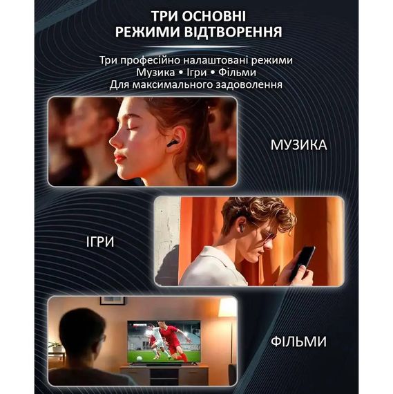 Навушники бездротові, Бездротові навушники сенсорні ігрові хороший звук HN-36 | Зображення 3