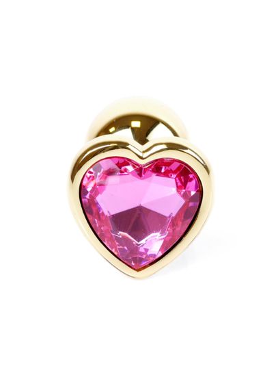 Анальна пробка - Jewellery Gold Heart Plug Pink | Зображення 3