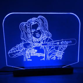 Акриловий світильник-нічник Харлі Квін (Harley Quinn) синій tty-n000116