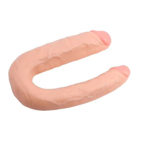 Фалоімітатор подвійний Chisa Ballsy Super Cock Her-Her Overlap, бежевий sexstyle | Зображення 5