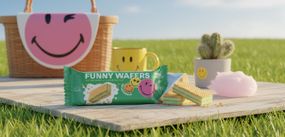 Вафлі з начинкою SmileyWorld FUNNY WAFERS з ароматом солодкої вати та кактусу 400г (214523)