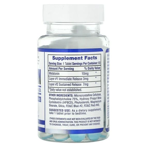 Мелатонін Hi Tech Pharmaceuticals Melatonin 10 mg 60 Tablets | Зображення 1