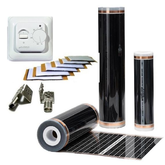 Нагревательная пленка In-Therm 220 Вт/м² + терморегулятор механический in-therm RTC70 4,5 м² ( 990Вт)