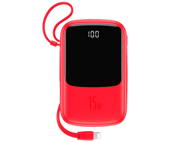 Портативна батарея Power Bank Baseus PPQD-B Q Pow With IP 3A 15W 10000 mAh червоний (ЦУ-00037128_999) | Зображення 3