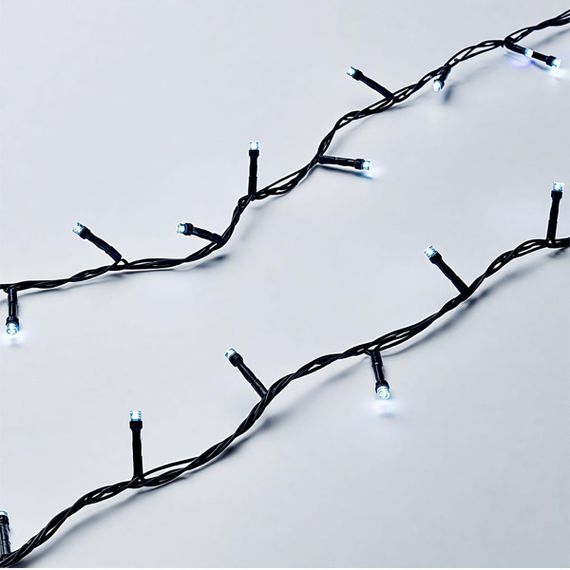 Новорічна гірлянда кімнатна нитка 22 м 220 LED чорний провід Білий W220LED22MBW | Зображення 4