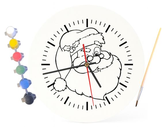 Детский набор для творчества часы раскраска С Новым Годом и Рождеством 30 см (Г0072) | Зображення 3