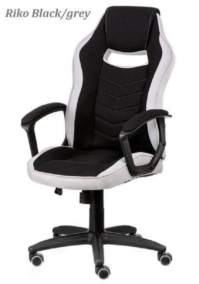 Геймерское кресло Riko black/grey, цвет черно - серый, обивка - ткань