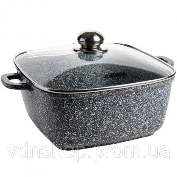 Каструля казан із кришкою Benson BN-361 з литого алюмінію 3 л Чорний (BN-361)