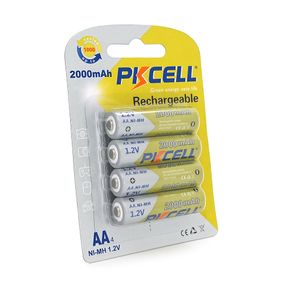 Аккумулятор PKCELL 1.2V AA 2000mAh NiMH Rechargeable Battery, 4 штуки в блистере цена за блистер, Q12