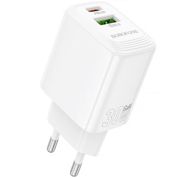 МЗП Borofone BN29 Fuente PD30W+QC3.0 (1USB-A/1C) White