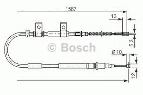 Трос ручного гальма DAEWOO LANOS правий. (вир-во Bosch) BOSCH 1987477717 на ZAZ SENS