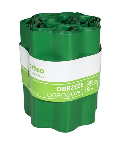 Бордюрная  лента 20 см 9 метров VARTCO зелёная (Польша) садовая пластиковая