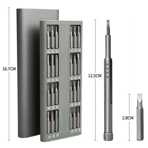 Набор прецизионных отверток с ручкой 48 в 1 в металлическом футляре | Зображення 4