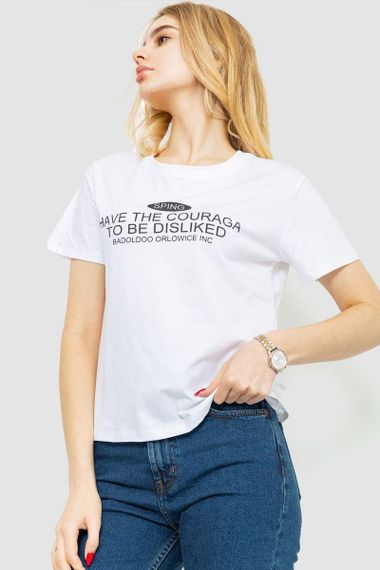 Футболка женская с принтом  цвет белый 221R3006 | Зображення 2
