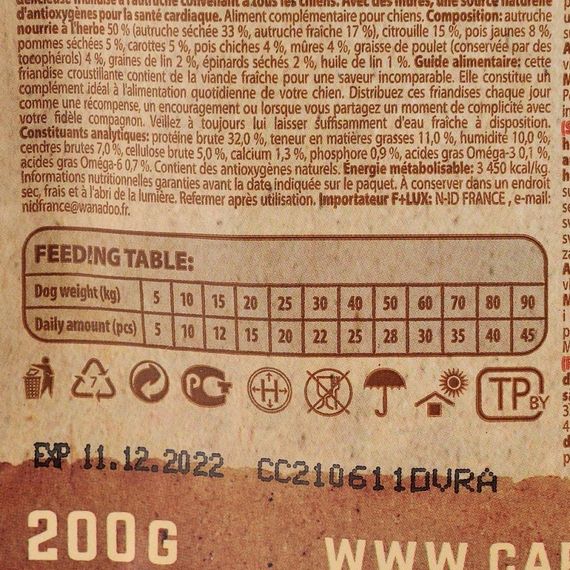 Ласощі Carnilove Dog Crunchy Snack Ostrich with Blackberries для собак для здоров я серця зі страусом та ожиною 200 г | Зображення 2