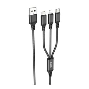 USB Hoco X76 3-in-1 IP+Type-C+Micro 2A