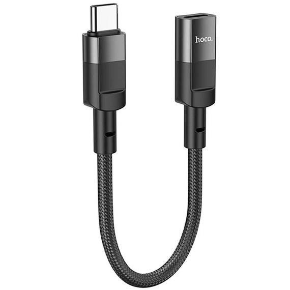 Переходник Hoco U107 Type-C male to Lightning female (0.1m) Black | Зображення 2