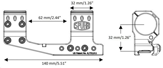 Моноблок Spuhr SP-3026С. d - 30 мм. High. Picatinny | Зображення 5