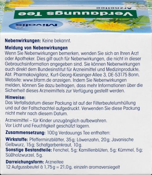 Травяной чай для пищеварения Mivolis Verdauungs Tee – натуральная поддержка желудочно-кишечного тракта | Зображення 2