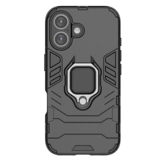 Чехол бампер Primolux Ring Armor для Apple iPhone 16 - Black | Зображення 2