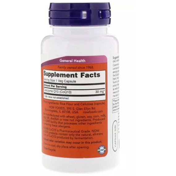 Коэнзим NOW Foods CoQ10 30 mg 120 Veg Caps | Зображення 1