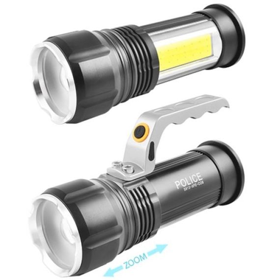 Фонарик с зарядкой от сети Bailong S912-XPE+COB, Яркий фонарик, Фонарик полис, Фонарик тактический GA-234 аккумуляторный ручной | Зображення 4