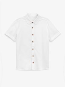 Сорочка однотонна для хлопчика Dinomin 255025 134 см Білий shop (2000999498053)