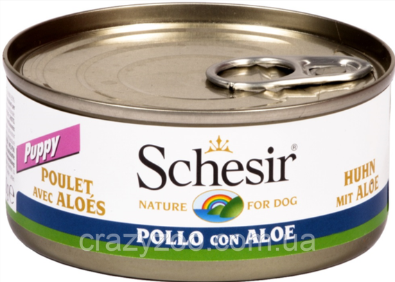 Влажный корм для щенов Schesir Chicken Aloe Puppy курица с алоэ 150 г 712639 | Зображення 1