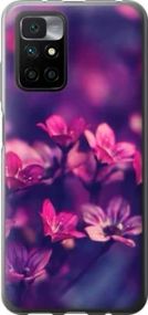 Чехол на Xiaomi Redmi 10 Пурпурные цветы из пластика FCh_077068