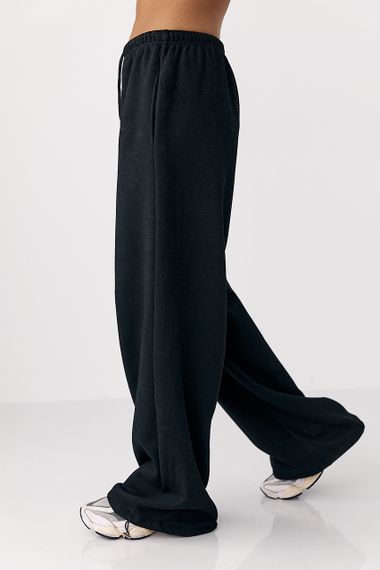 Спортивні штани з плюшевим начісом - чорний цвет, L (є розміри) | Зображення 4
