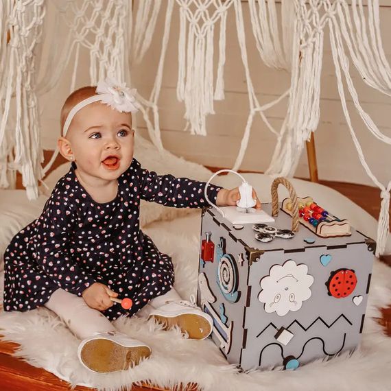 Развивающая игрушка Бизикуб Temple Group TG200165 23х23х23 см Серый | Зображення 2