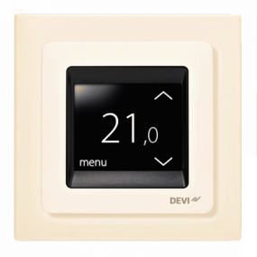 Терморегулятор DEVIreg Touch, сенсорный, 2&quot; экран, 85 х 85мм, макс. 16A, слоновая кость (140F1078)