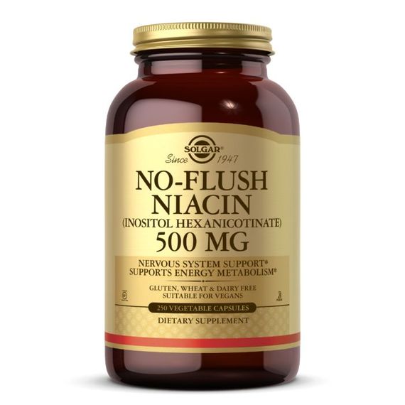 Ніацін Solgar No-Flush Niacin (Vitamin B3) (Inositol Hexanicotinate) 500 mg 250 Veg Caps