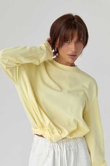 Однотонний базовий лонг oversize - жовтий цвет, ONE SIZE (є розміри) | Зображення 4