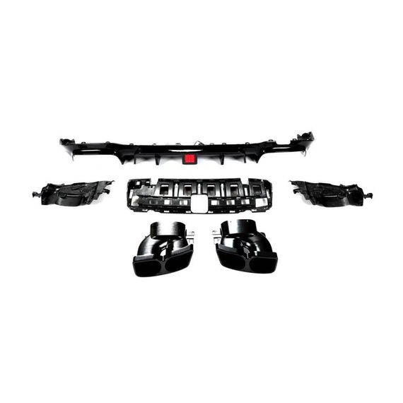 Дифузор заднього бампера з насадками V1 (для AMG/AMG-Line 2016-2019, Карбон) для Mercedes E-сlass W213 рр | Зображення 2