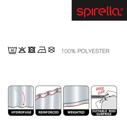 Шторка для ванной и душа Spirella Liv 180x200 см, водоотталкивающая полиэстер, 10.20892 | Зображення 2