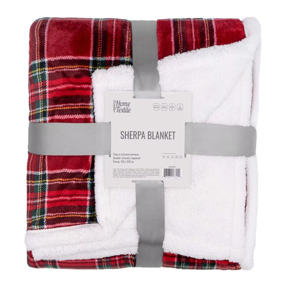 Плед Ardesto Sherpa Клітка ART0201SH 160х200 см червоний | Зображення 1