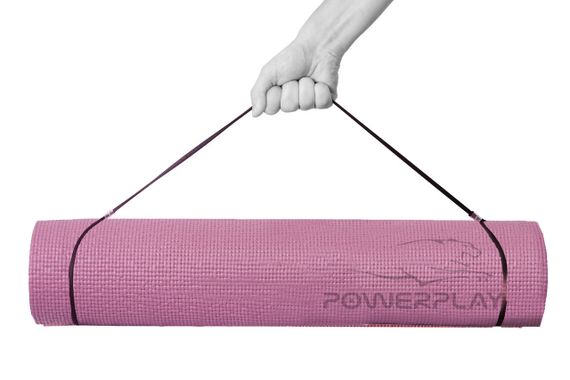 Килимок для йоги та фітнесу PowerPlay 4010 PVC Yoga Mat Рожевий (173x61x0.6) | Зображення 1