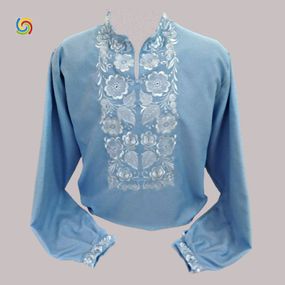 Рубашка Украинская вышиванка 33327947 цвет голубой размер S/M