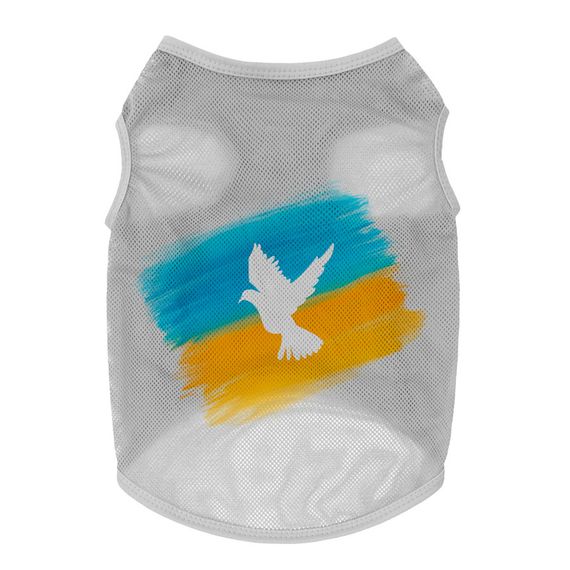 Майка для собак WAUDOG Clothes малюнок "Прапор", сітка, M, B 38-41 см, C 20-23 см сірий | Зображення 1
