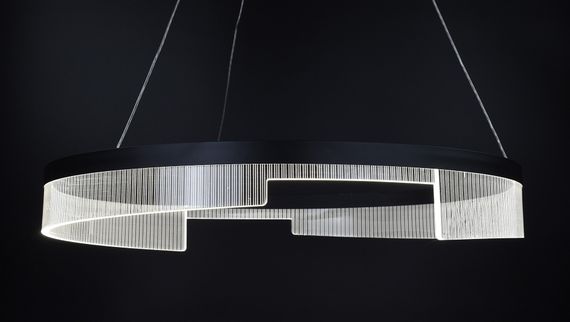 Люстра світлодіодна підвісна LED світильник для квартири на стелю лед 26985 Чорний 35-140х80х80 см. | Зображення 2