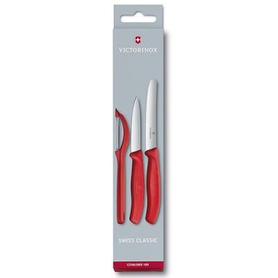 Набор ножей Victorinox SwissClassic из 3 предметов Красный с овощечисткой (6.7111.31) | Зображення 4