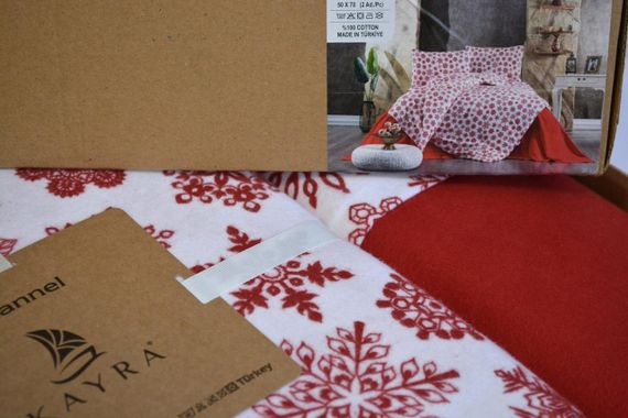 Комплект постільної білизни Kayra Flanel 200×220 см Kar Tanesi Kirmizi | Зображення 7