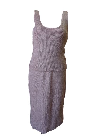 Костюм в'язаний трійка зі спідницею М&M коричневий (213861) | Зображення 4