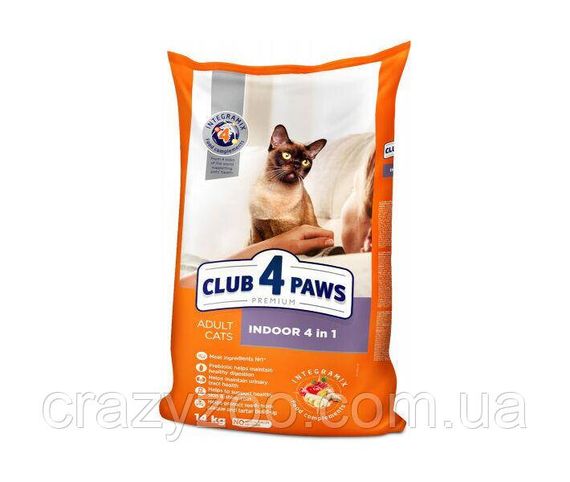Сухой корм для котов Club 4 Paws Indoor 4 в 1 14 кг 4820083909436