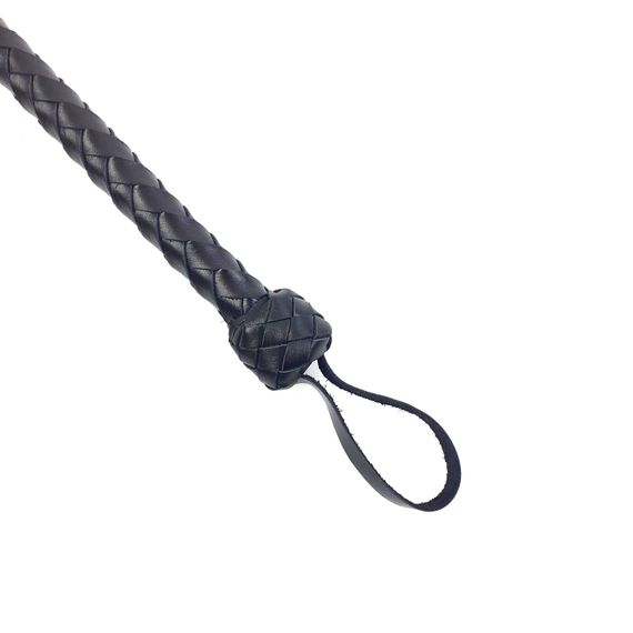 Кнут гибкий Снейк из натуральной кожи Art of Sex - Whip Snake 80 см, Чорний | Зображення 2