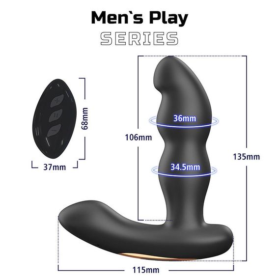 Масажер простати - Prostate Massager With Vibration & 360° Rotation Erospace Men’s Play B12 Sex Aura | Зображення 7