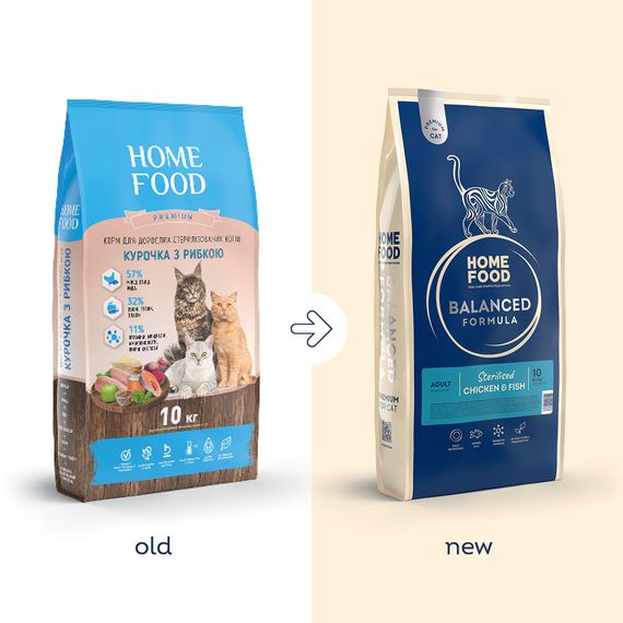 Сухий корм для стерилізованих/кастрованих дорослих котів "Курочка та рибка" Sterilised Balanced Formula, 10 кг | Зображення 1