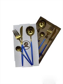 Набор столовых приборов Kitchen синие на 2 персоны